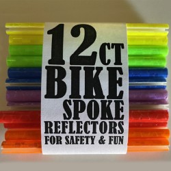 12ct Bike Spoke Reflectors Safety Straw Strips for Cycling Bikes Bicycle Spoke Wheel NO Batteries Needed
