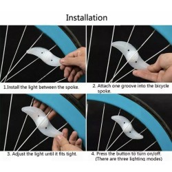 12ct Bike Spoke Reflectors Safety Straw Strips for Cycling Bikes Bicycle Spoke Wheel NO Batteries Needed